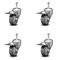 Service Caster 3 Inch Gray Polyurethane Swivel 10mm Stem Caster Set with Total Lock Brake SCC-TSTTL20S314-PPUB-M1015-4 - alternate 1